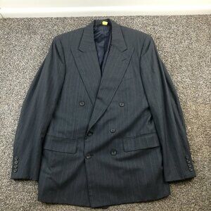 Vintage Dunhill Sport Coat Wool Double Breasted Pinstripe Blue 38R USA Made